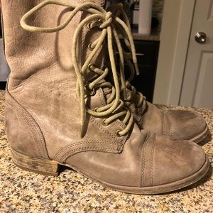 VINTAGE Leather Womens military combat boots